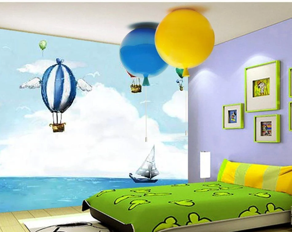 Lámpara de techo Globo Balloon de hierro y acrílico para habitaciones infantiles