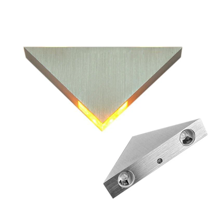 Modern LED Triangle Wall Lamp Made from Aluminum Iron and Crystal