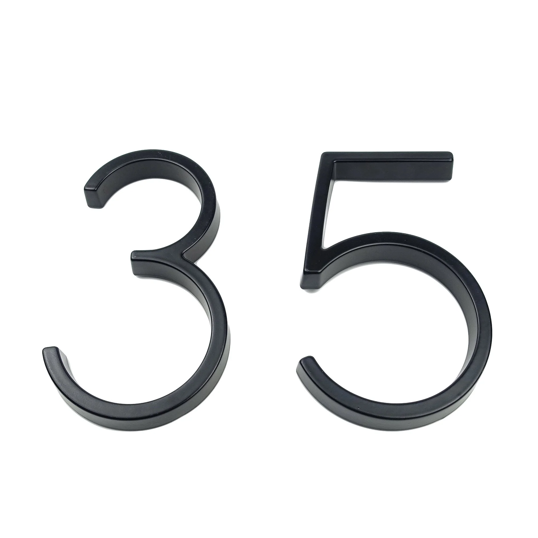 Modern Design House Numbers in Anti-Rust Zinc Alloy, 5 Inch High