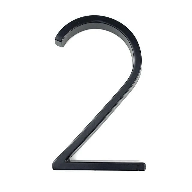 Modern Design House Numbers in Anti-Rust Zinc Alloy, 5 Inch High