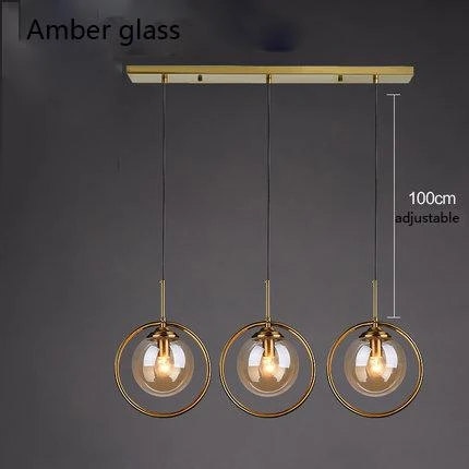 Silvana Modern Ring Pendant Light in Glass and Iron