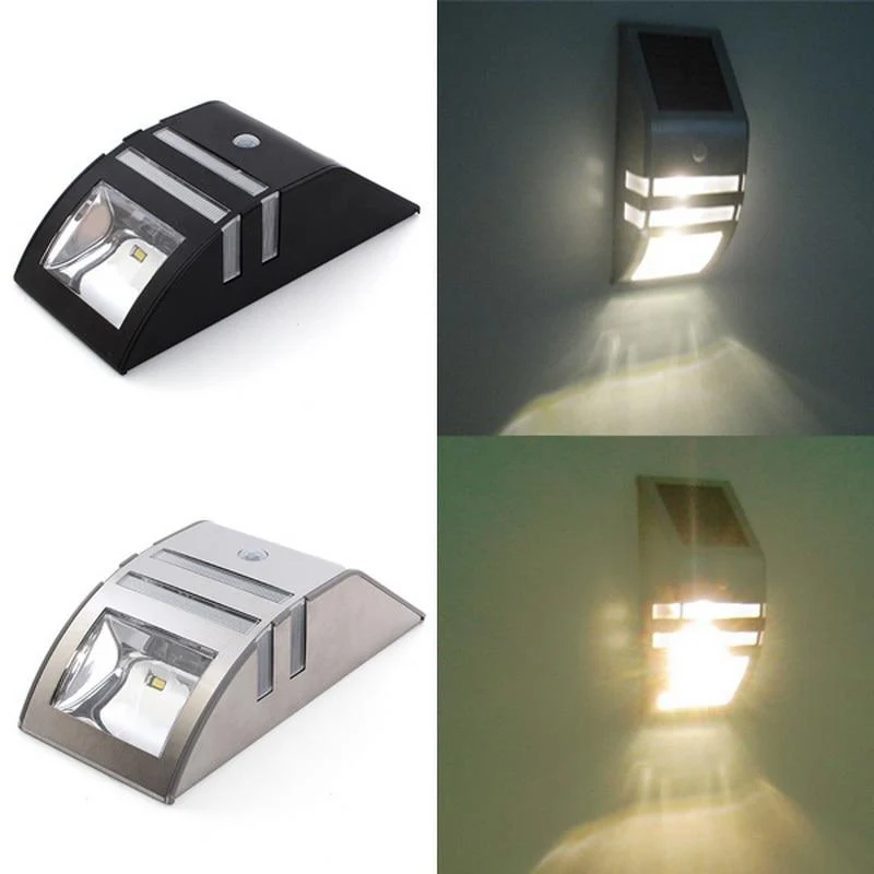 Outdoor Motion Sensor Solar Wall Lamp in Stainless Steel