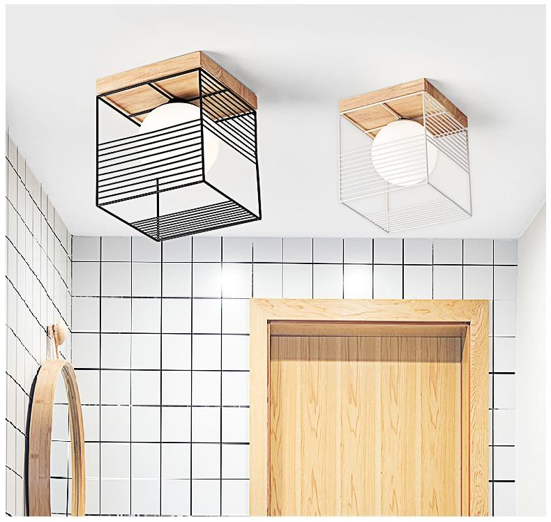Escher Vintage Cage Ceiling Lights in Rubber Wood and Metal