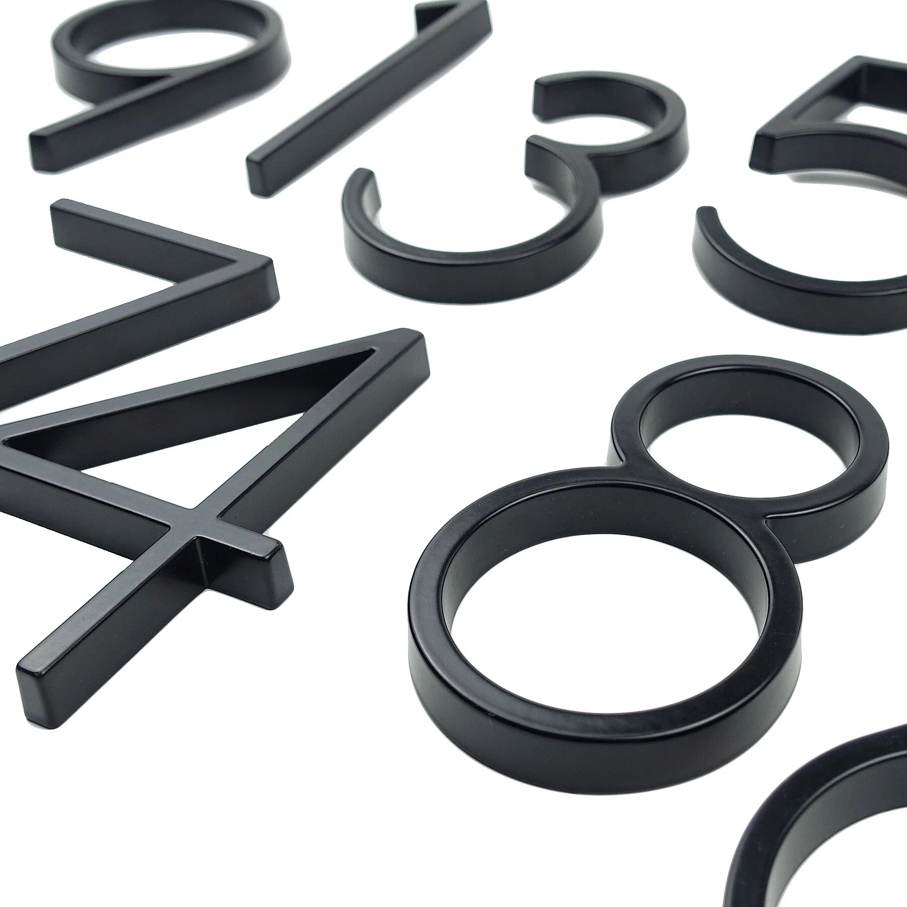 Modern Design House Numbers in Anti-Rust Zinc Alloy, 5 Inch High
