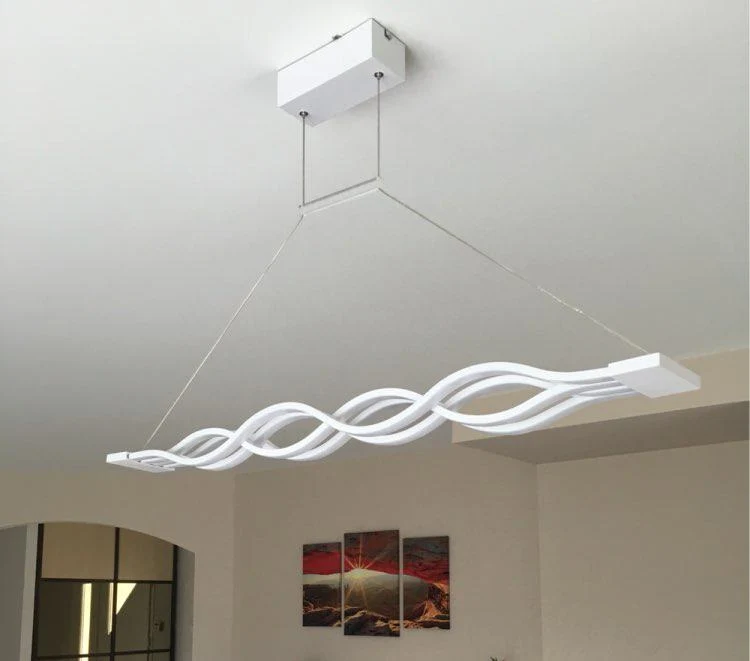 LED Wave Chandelier with Aluminum Frame and Flush Mount Installation