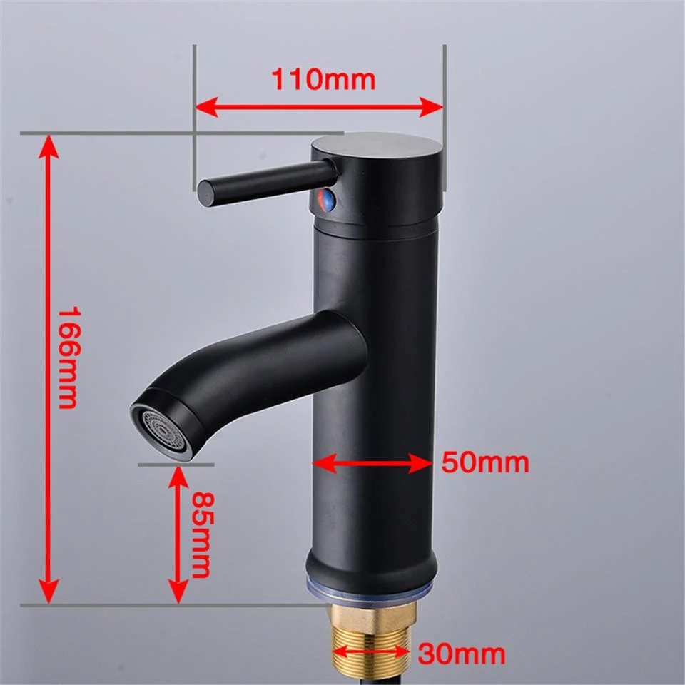 Black Matte Finish Stainless Steel Faucet, Single Handle Contemporary