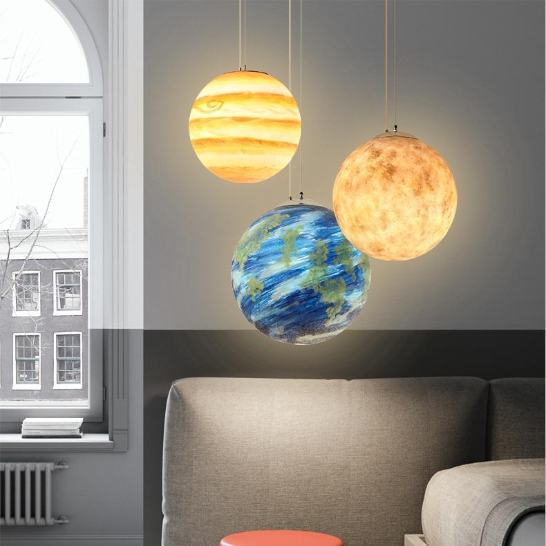Milky Way Galaxy Pendant Lamp in Resin for Large Spaces