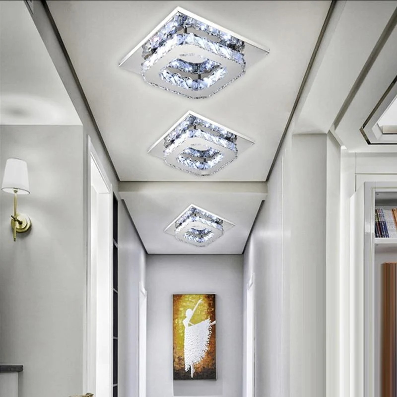 Lustre Cesar em Cristal, Aço Inox e Acrílico