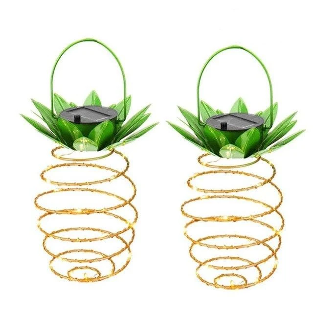 Suspension lumineuse LED ananas avec ampoules blanc chaud pour le jardin