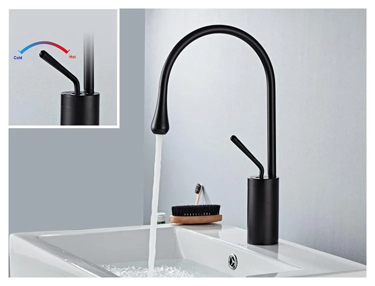 Raffeto Brass Crane Bathroom Faucet in 18 Inch and 15 Inch Heights