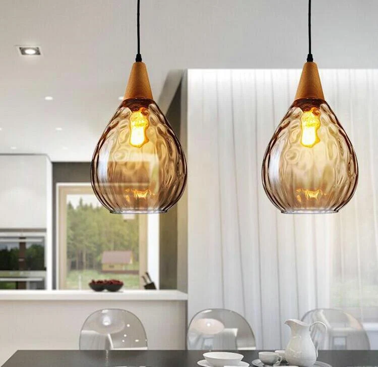 Sergia Modern Nordic Drop Glass Pendant Lamp with Adjustable Cable