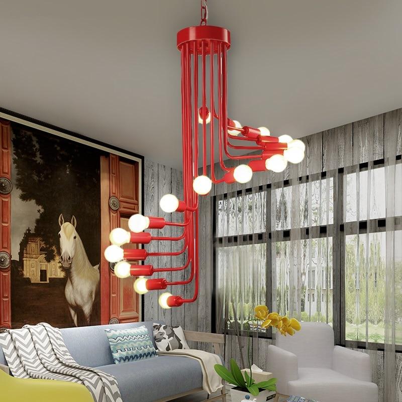 Ava Modern Nordic Spiral Chandelier in Polished Iron