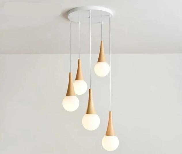 Bryton 鐵木玻璃 LED 吊燈 家用或餐廳適用