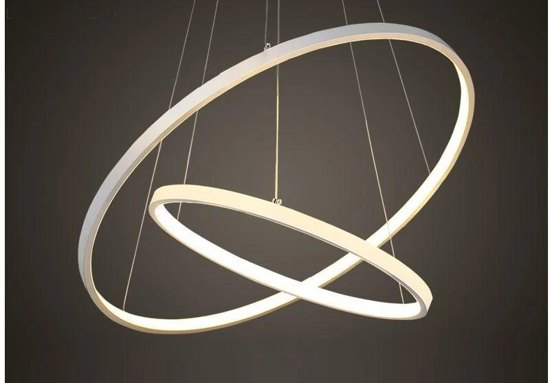 Indoor Modern Circular Ring Chandelier with Aluminum and Acrylic Frame