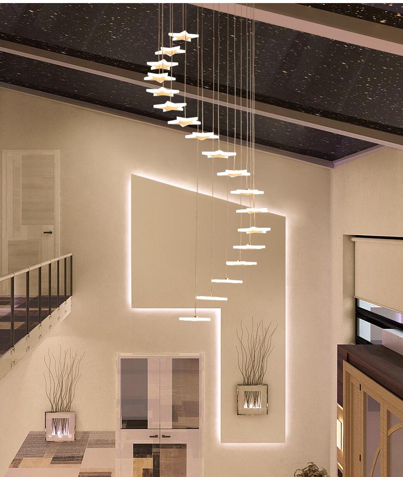 Starlight Hanging Star Chandelier in Clear Glass and Polished Steel