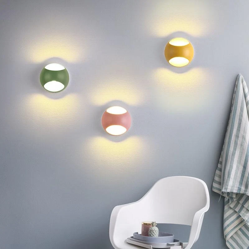 Lámpara circular nórdica moderna de rebote de luz Acacia en blanco cálido