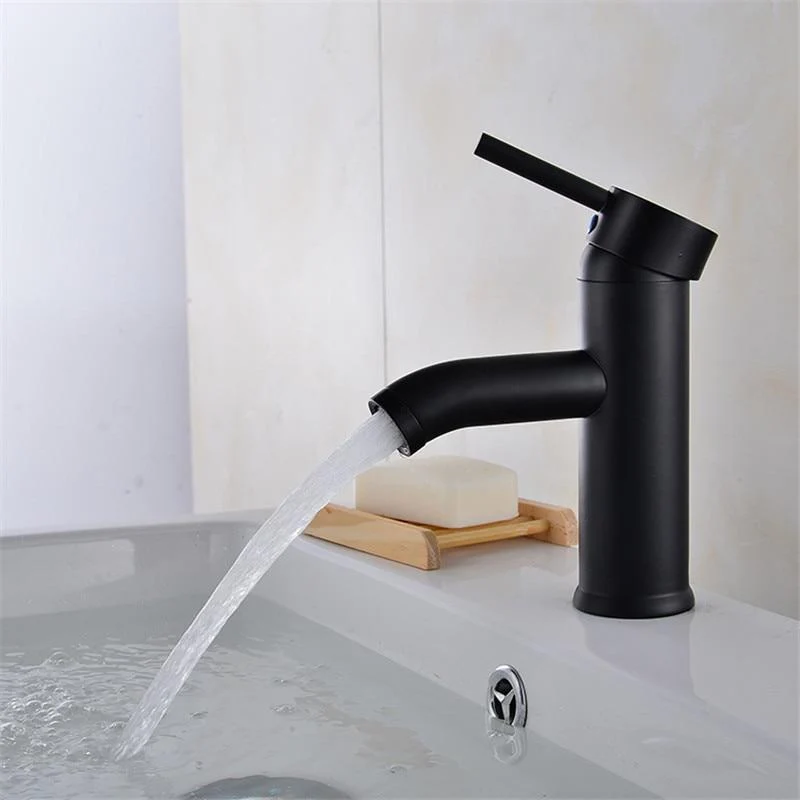 Black Matte Finish Stainless Steel Faucet, Single Handle Contemporary