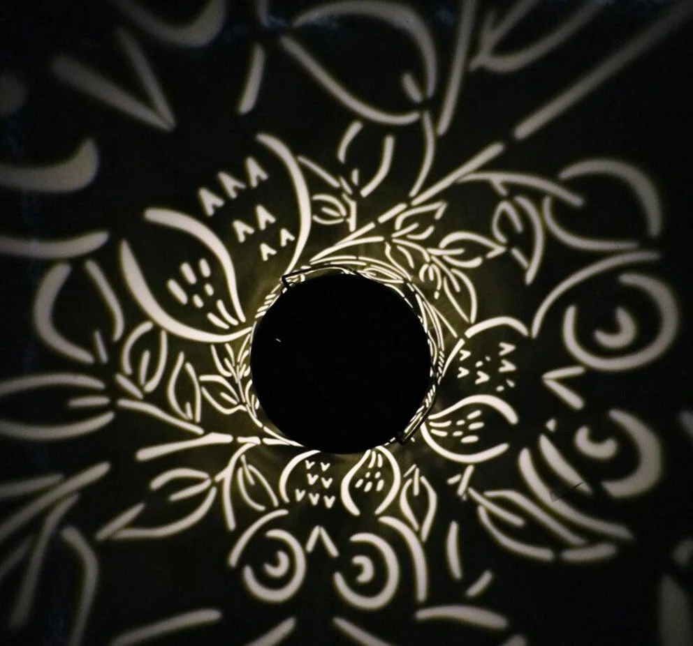 Omar Owl Shadow Cast Lantern in Iron and Plastic
