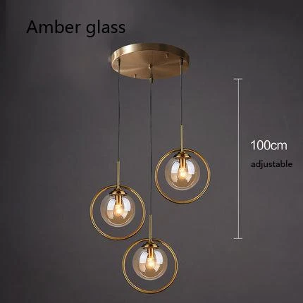 Silvana Modern Ring Pendant Light in Glass and Iron