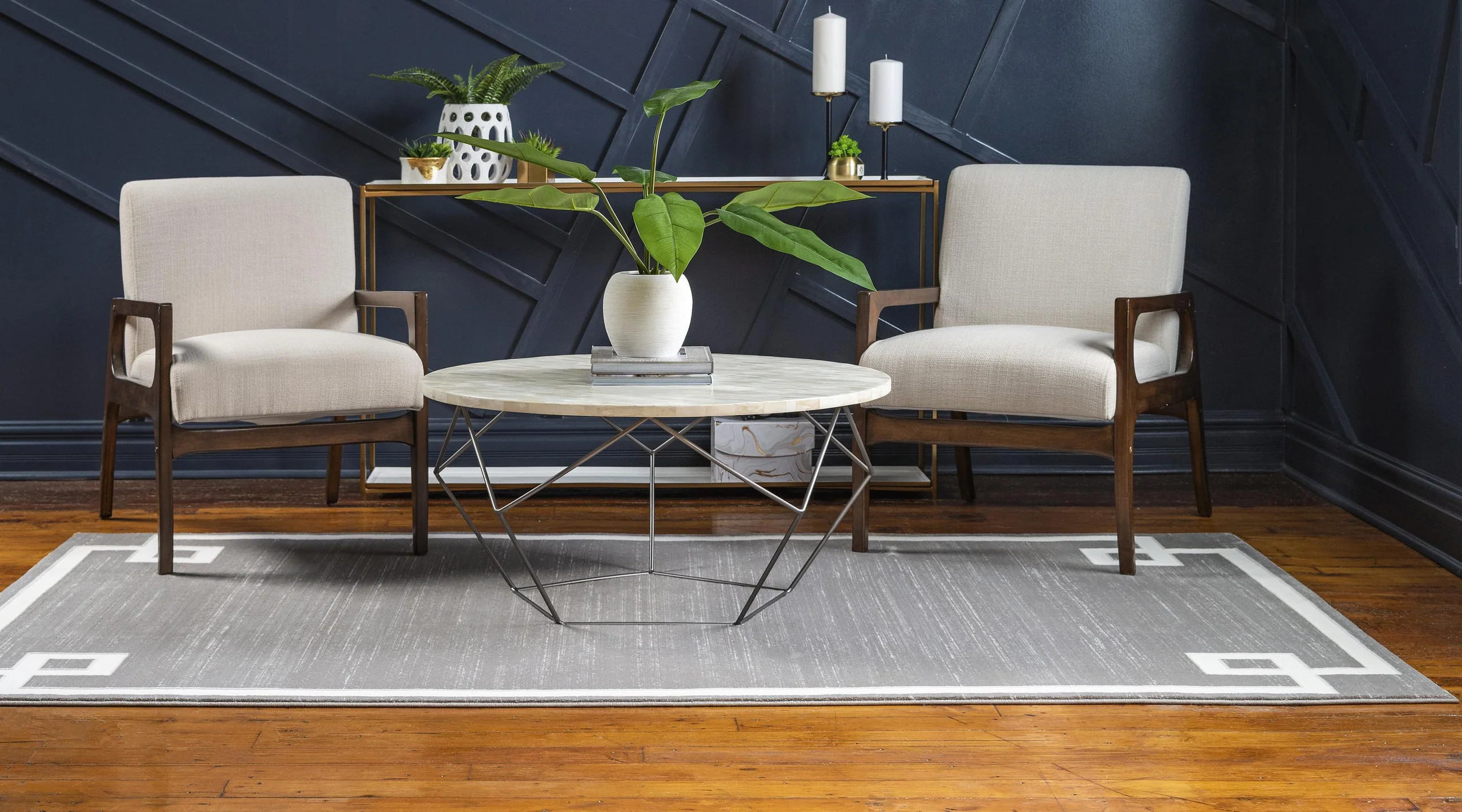 Dangelo Modern European Border Rug by Unique Loom