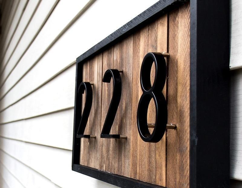 Modern Design House Numbers in Anti-Rust Zinc Alloy, 5 Inch High