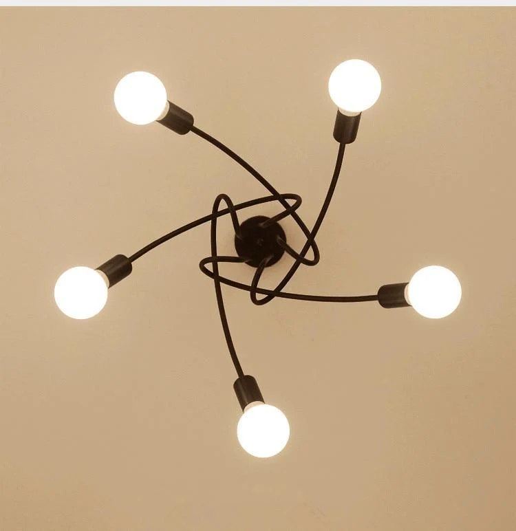 Moderne industriell loftlampe i metal, 47,2 inches lang