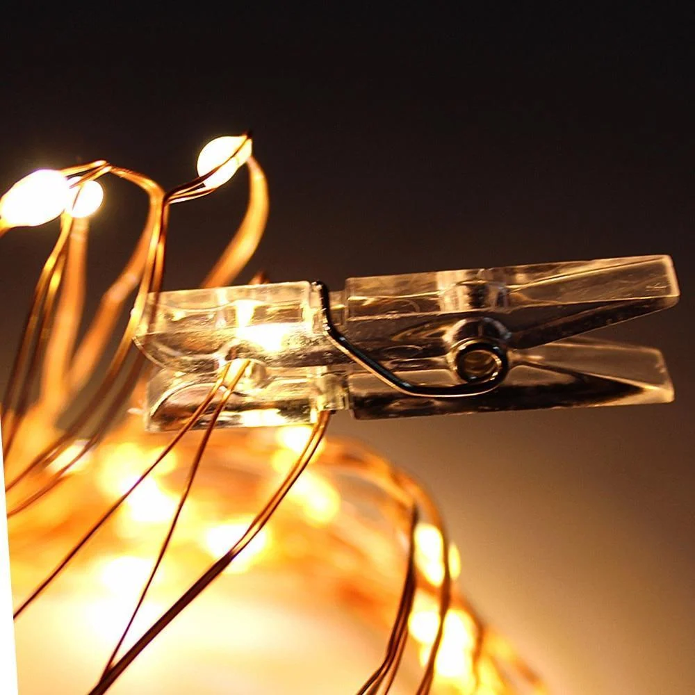 LED-lyssnor med fotoclips i varm hvid