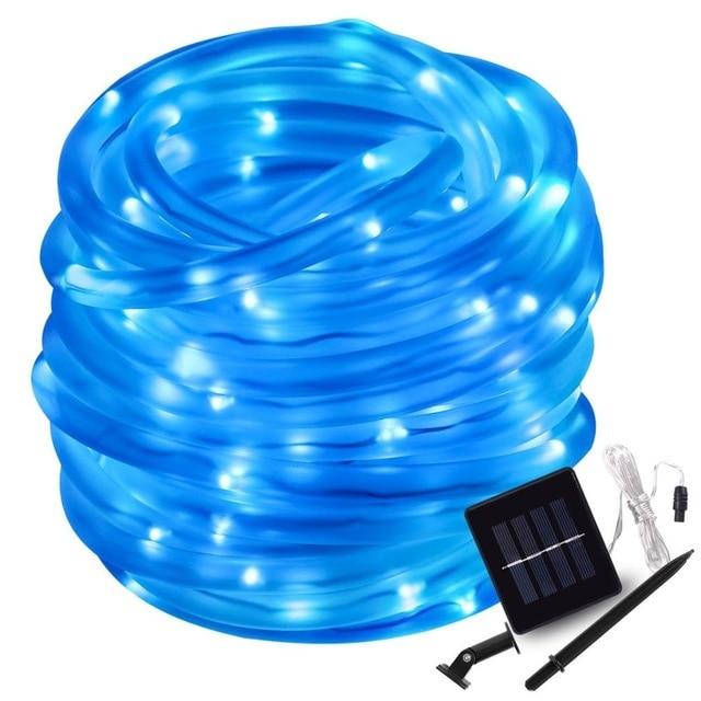 LED Solar Tube String Garden Lights for Fences, Pergolas and Patios