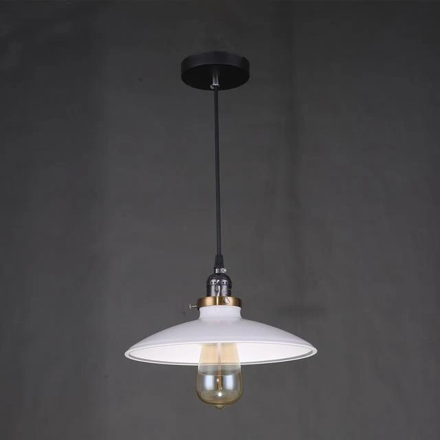 Zelus Vintage Retro Metal Shade Hanging Lamp With Bulb Included