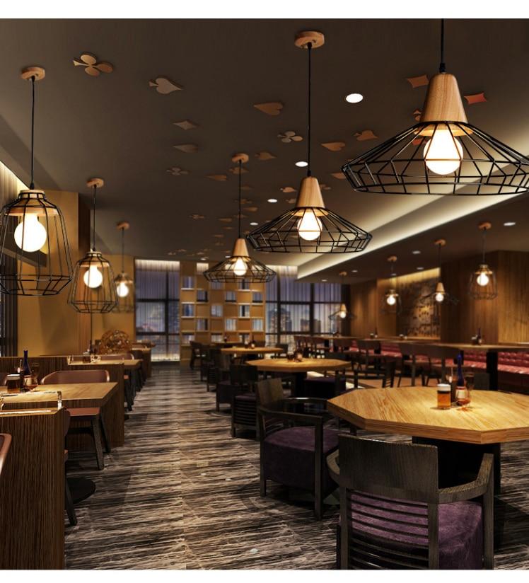 Modern Scandinavisch smeedijzeren hanglamp kooi voor huis en restaurant