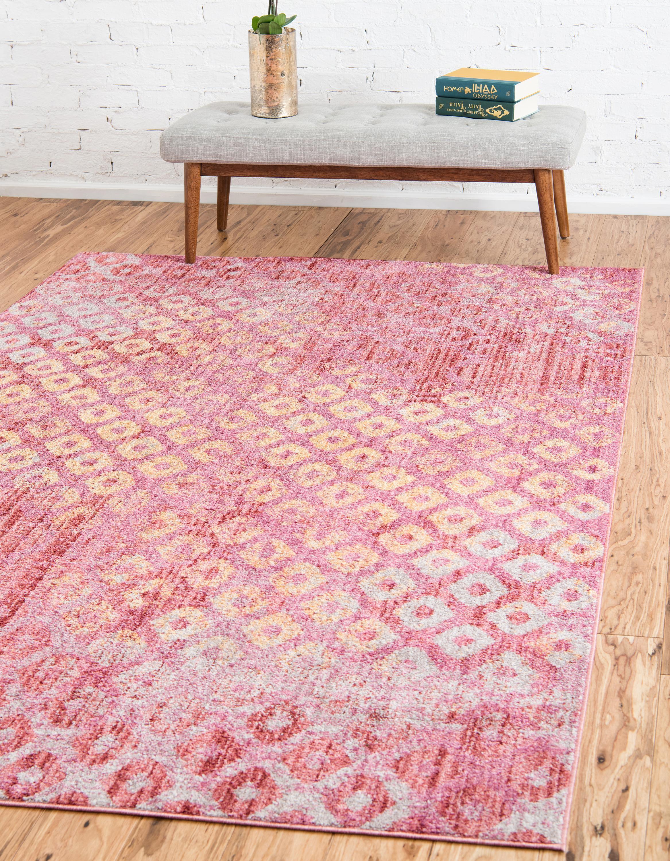 Devan Rainbow Square Pattern -matto, Unique Loom