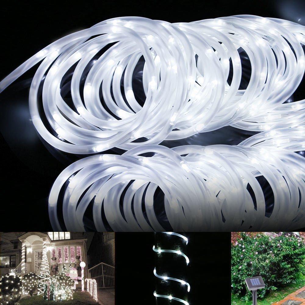 LED Solar Tube String Garden Lights for Fences, Pergolas and Patios