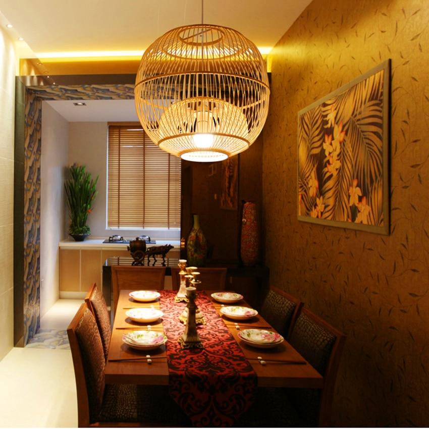 Calico Bamboo Pendant Hanging Light for Home and Restaurant