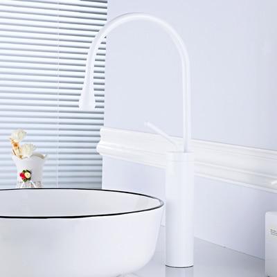 Raffeto Brass Crane Bathroom Faucet in 18 Inch and 15 Inch Heights