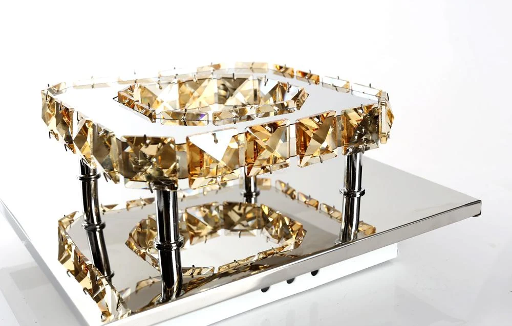 Lustre Cesar em Cristal, Aço Inox e Acrílico