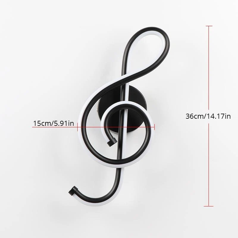 LED-vägglampa i aluminium med musiknot