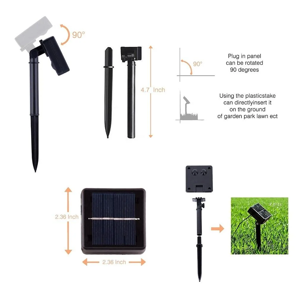 LED Solar Tube String Garden Lights for Fences, Pergolas and Patios