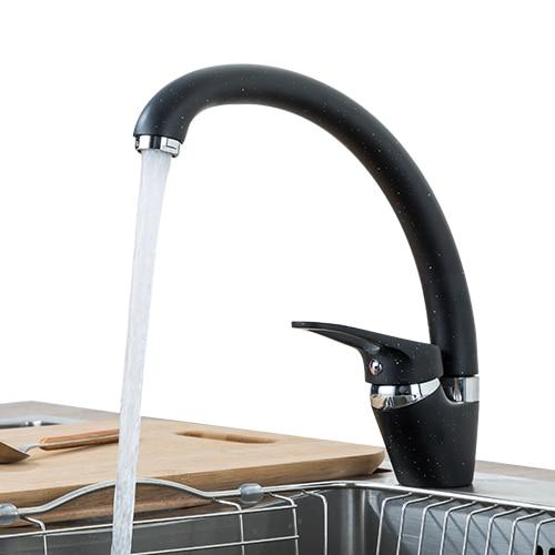 Patsy Modern Kitchen Faucet in Brass and Ceramic, Single Hole Deck Mounted
