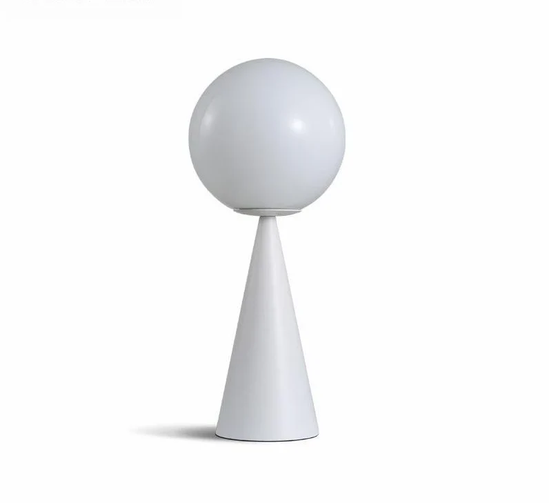 Quinn Cone Table Lamp in Metal and Glass, 19 Inch High