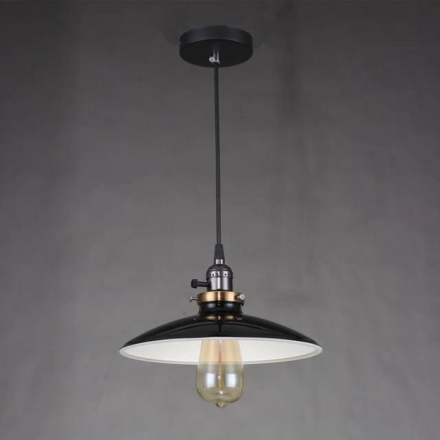 Zelus Vintage Retro Metal Shade Hanging Lamp With Bulb Included