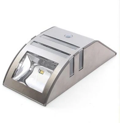 Outdoor Motion Sensor Solar Wall Lamp in Stainless Steel