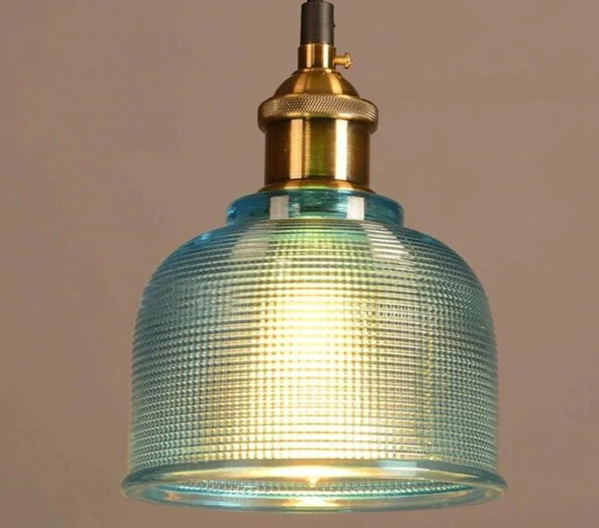 Sosie retro Europese hanglamp van gekleurd glas voor keuken en eetkamer