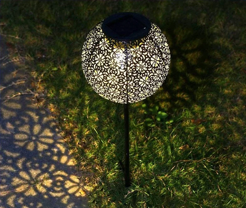 Jamila Solar Garden Shadow Cast Lantern with Iron Frame