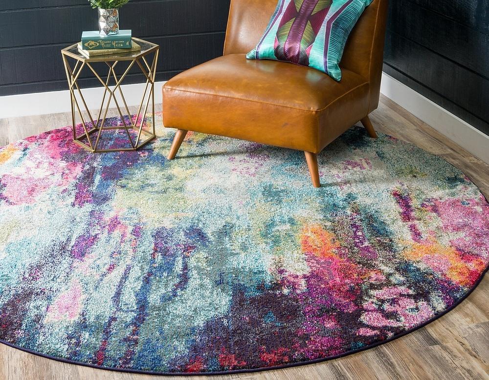 Corban Watercolor Purple Blend Area Rug by Unique Loom