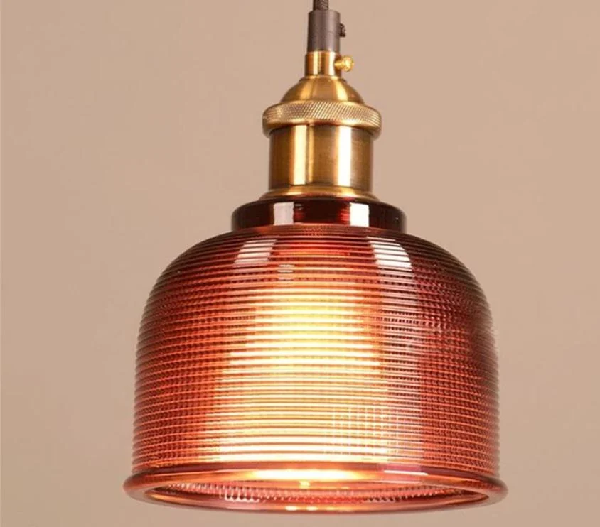 Sosie retro Europese hanglamp van gekleurd glas voor keuken en eetkamer