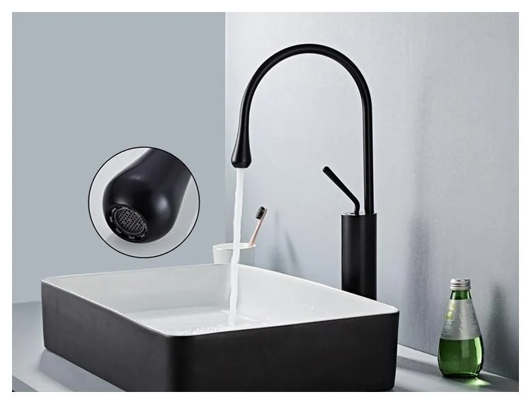 Raffeto Brass Crane Bathroom Faucet in 18 Inch and 15 Inch Heights