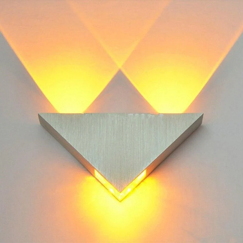 Modern LED Triangle Wall Lamp Made from Aluminum Iron and Crystal