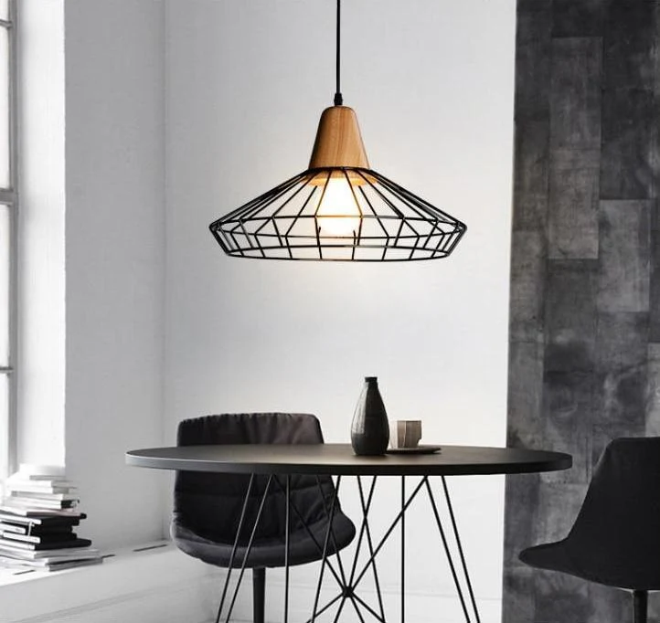 Modern Scandinavisch smeedijzeren hanglamp kooi voor huis en restaurant