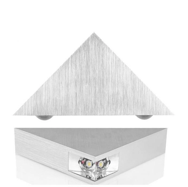 Modern LED Triangle Wall Lamp Made from Aluminum Iron and Crystal