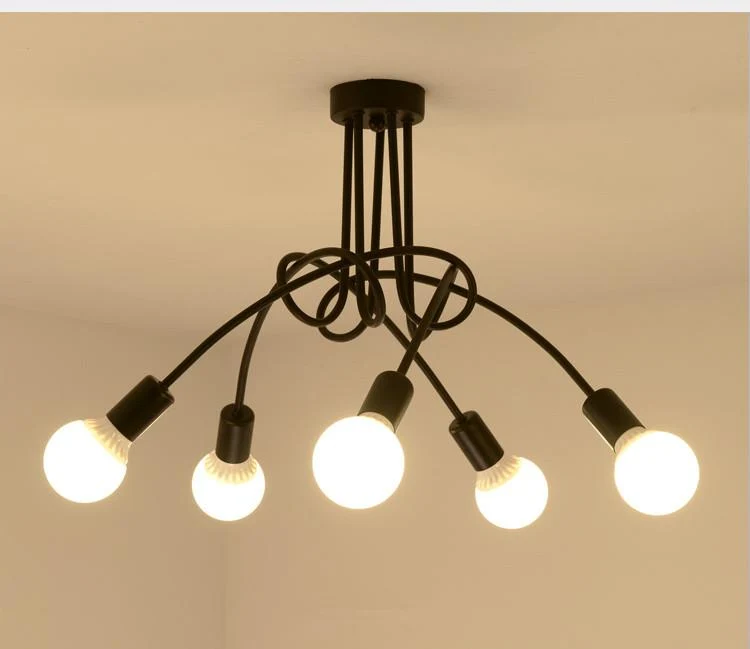 Moderne industriell loftlampe i metal, 47,2 inches lang